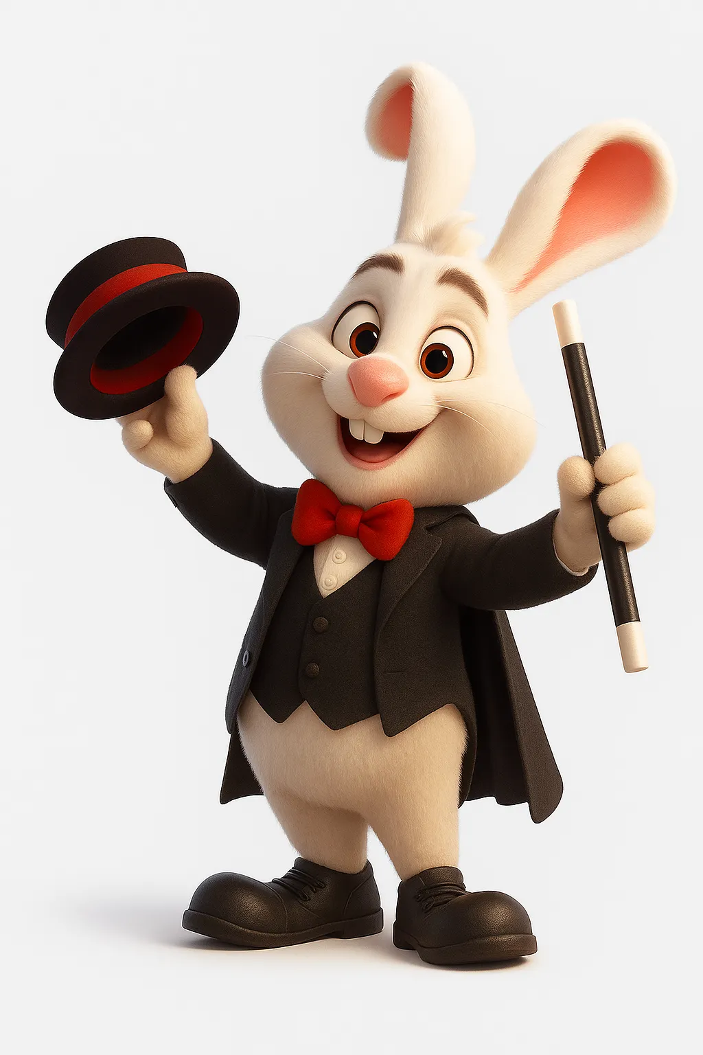 Conejo de dulces elite tipo pixar con sombrero y barra magica